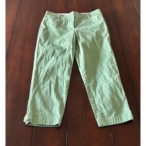 Talbots Size 4 Perfect Crop Pant‎ Cotton Chino Olive Green